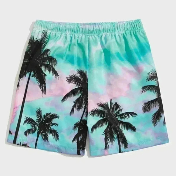Blue Vacation Men's Coconut Tree Print Shorts - Picture 2 of 5